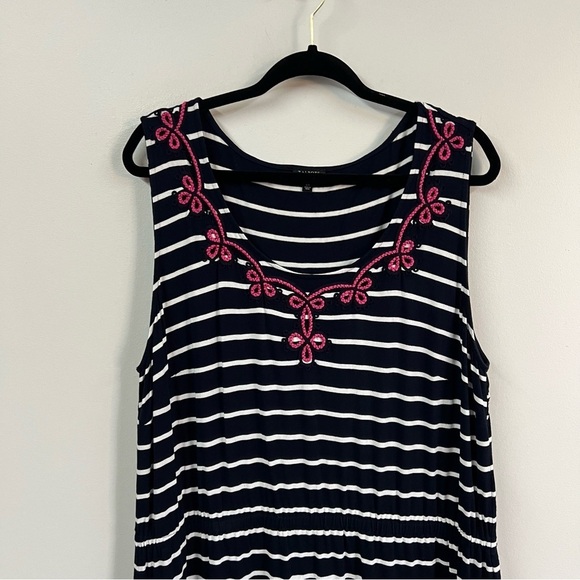 Talbots Embroidered Stripe Maxi Dress - Picture 5 of 14